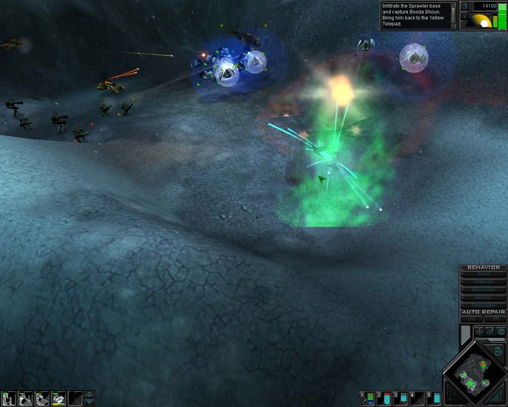 Dark Reign 2 (Windows) screenshot: .. and fighting at night.