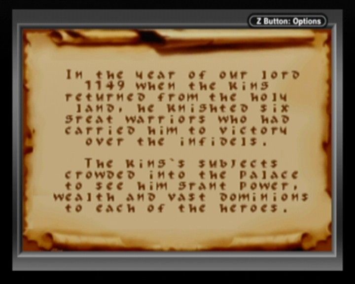 Defender of the Crown (Game Boy Advance) screenshot: Prologue to the story.