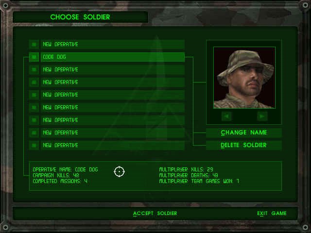 Delta Force (Windows) screenshot: Duty roster