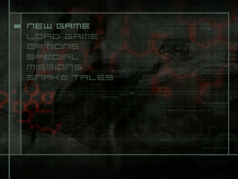 Metal Gear Solid 2: Substance (Windows) screenshot: The options menu... not much to say about it.
