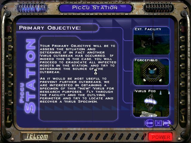 Descent³ (Windows) screenshot: Scenario Instructions