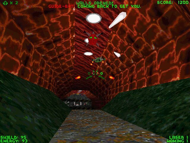Descent II (DOS) screenshot: In-game shot - 1