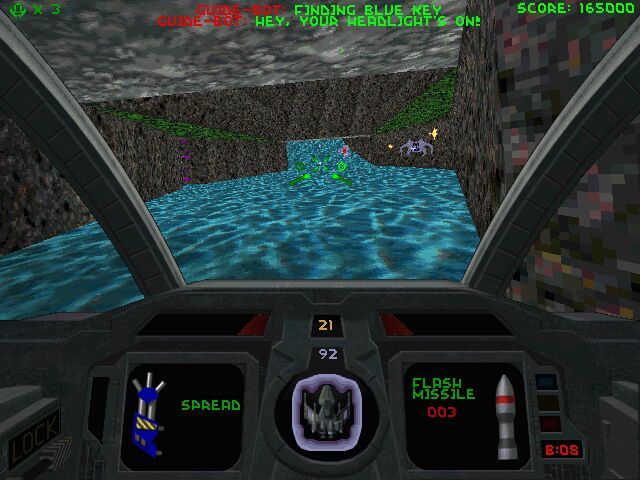 Descent II (DOS) screenshot: In-game shot - 2
