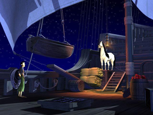 Gold and Glory: The Road to El Dorado (Windows) screenshot: On the ship's deck...