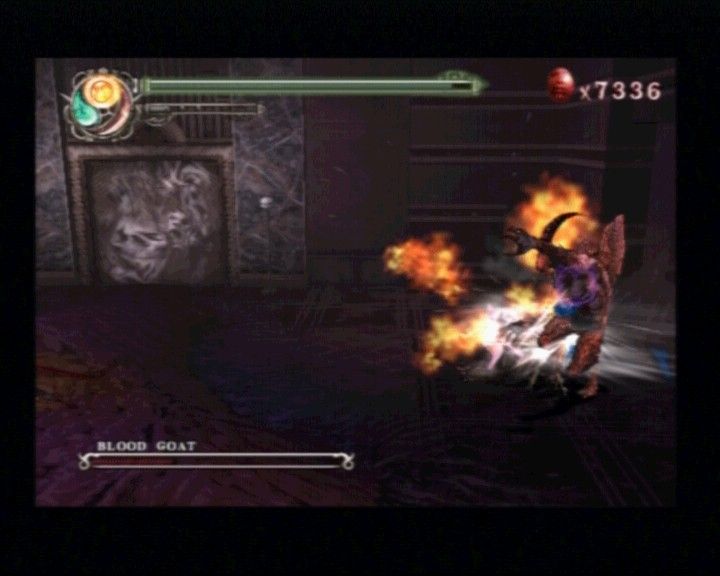 Devil May Cry 2 (PlayStation 2) screenshot: Blood goats don't stand a chance against Lucia's demonic form.