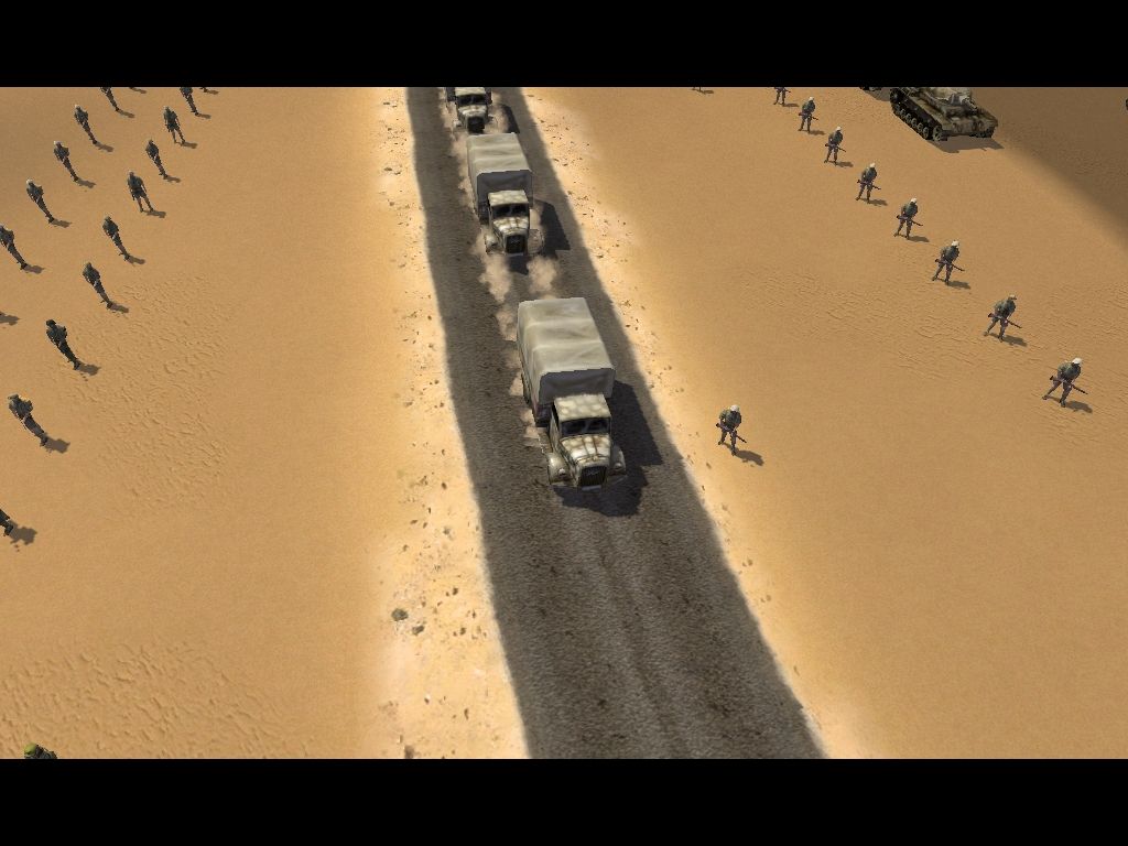 Desert Rats vs. Afrika Korps (Windows) screenshot: Protecting the convoy will be my priority