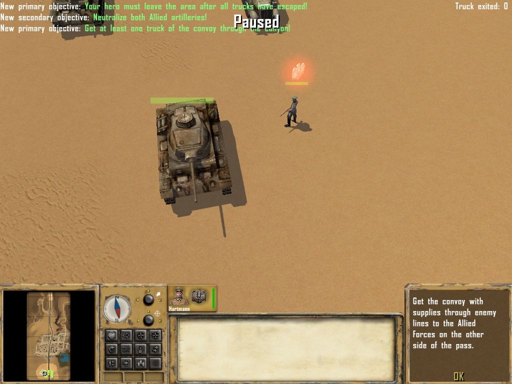 Desert Rats vs. Afrika Korps (Windows) screenshot: The soldier with the logo on top his head is my hero unit