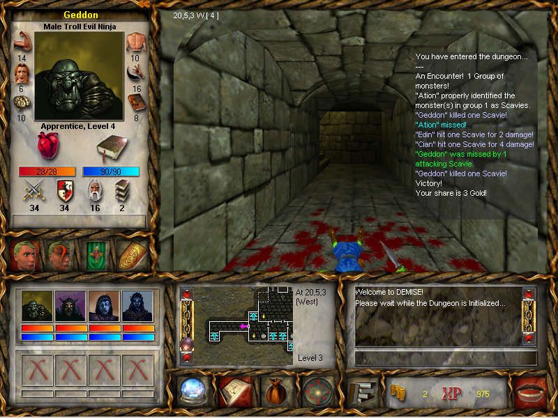 Demise: The Revelation (Windows) screenshot: 3D dungeoning