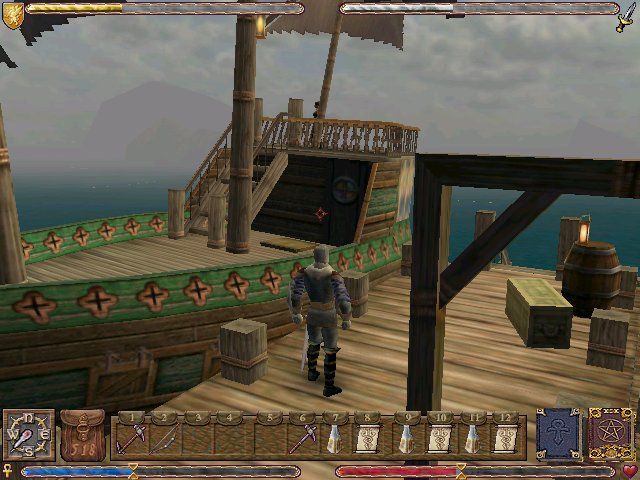 Ultima IX: Ascension (Windows) screenshot: Your friend Raven will take you anywhere you wish to go aboard her vessel