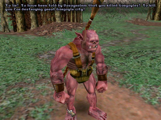 Ultima IX: Ascension (Windows) screenshot: Talking to a "wingless" Gargoyle