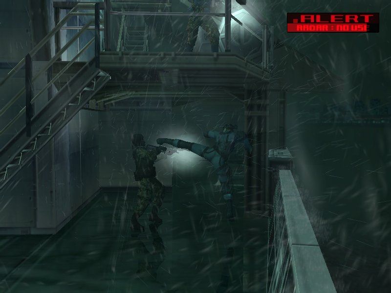 Metal Gear Solid 2: Substance (Windows) screenshot: It's not all about stealth and sniper shoots... sometimes a man HAS to kick some ass, old-school style.