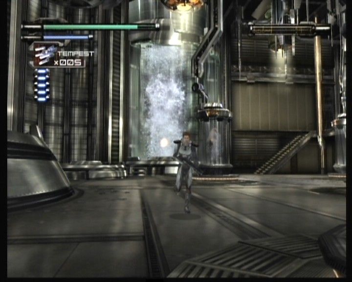 Dino Crisis 3 (Xbox) screenshot: Inside the experiment laboratory.