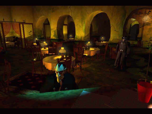 Discworld Noir (Windows) screenshot: Cafe Ankh: inside