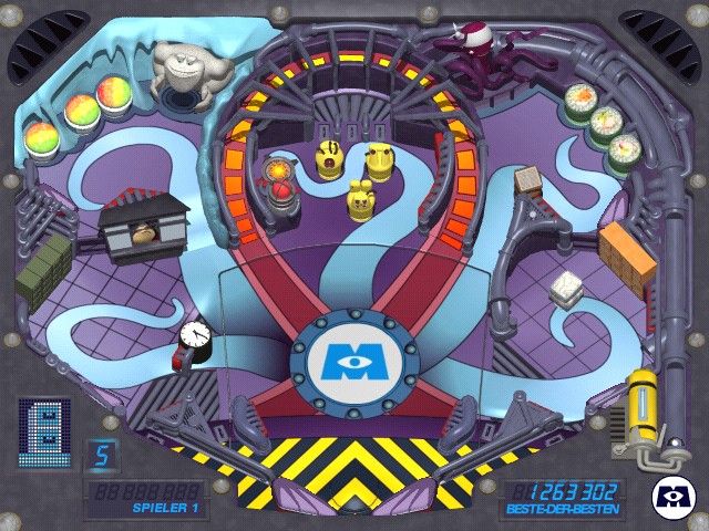 Disney•Pixar's Monsters Inc.: Pinball Panic Mini Game (Windows) screenshot: Pinball table