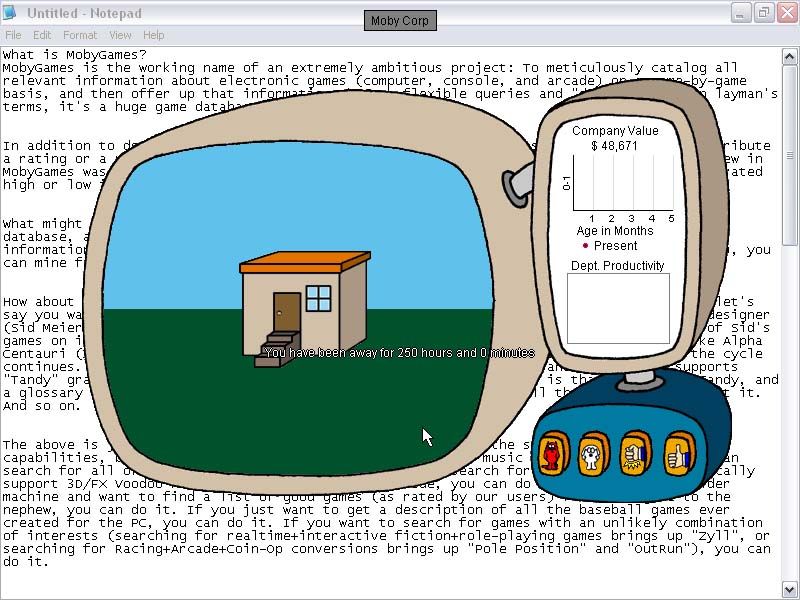 Dilbert's Desktop Games (Windows) screenshot: In the "CEO Simulator" you start with a small-sized company