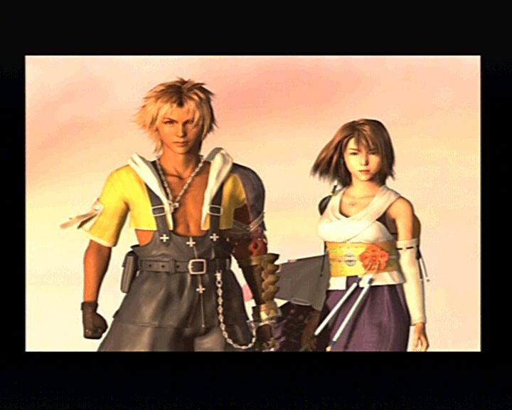 Final Fantasy X (PlayStation 2) screenshot: Like every good couple, Tidus and Yuna will face most of danger together.