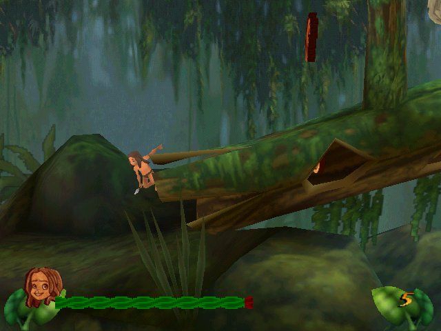 Disney's Tarzan (Windows) screenshot: Better Knife in a Hand, than a Bird on the Tree... hehe