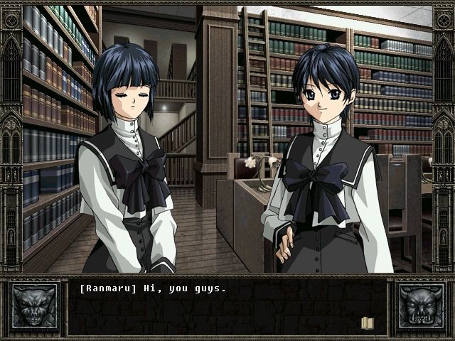 Divi-Dead (Windows) screenshot: These twin sisters are only identical by the look, not by the soul.