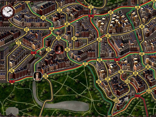 Scotland Yard (Windows) screenshot: Part of the Map of London