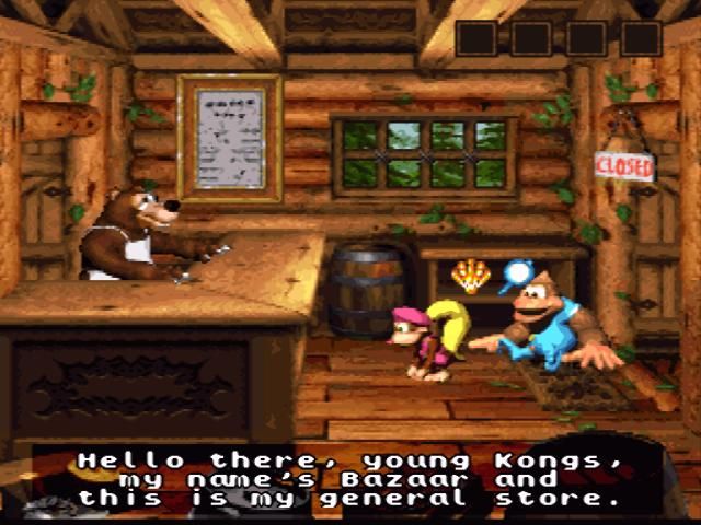 Donkey Kong Country 3: Dixie Kong's Double Trouble! (SNES) screenshot: In a store