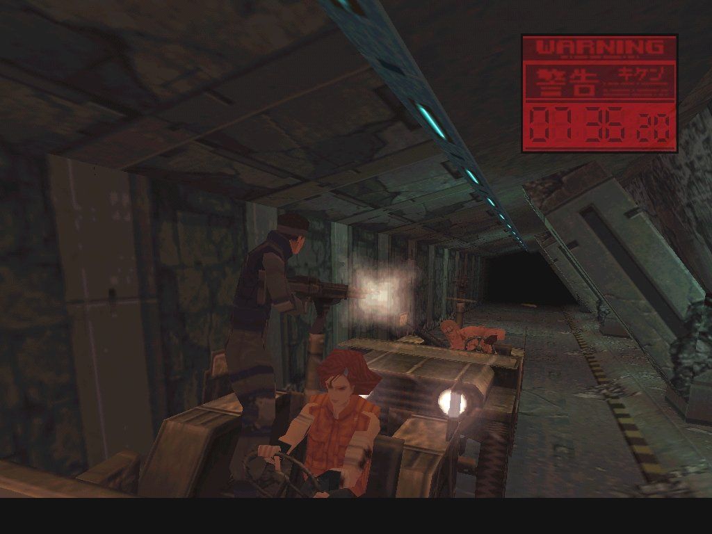 Metal Gear Solid (Windows) screenshot: It's road rage run amuck as Liquid simply refuses to die