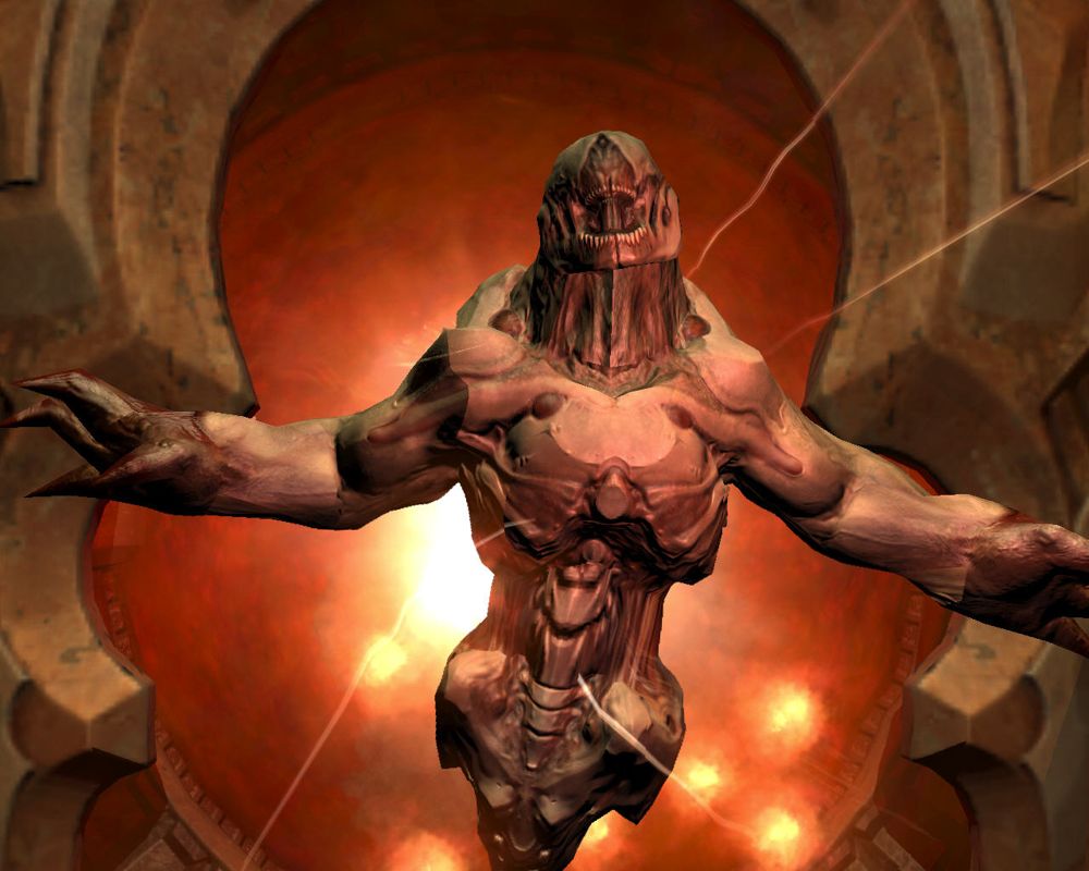 Doom³: Resurrection of Evil (Windows) screenshot: The first boss. Kill him to get slow time ability.
