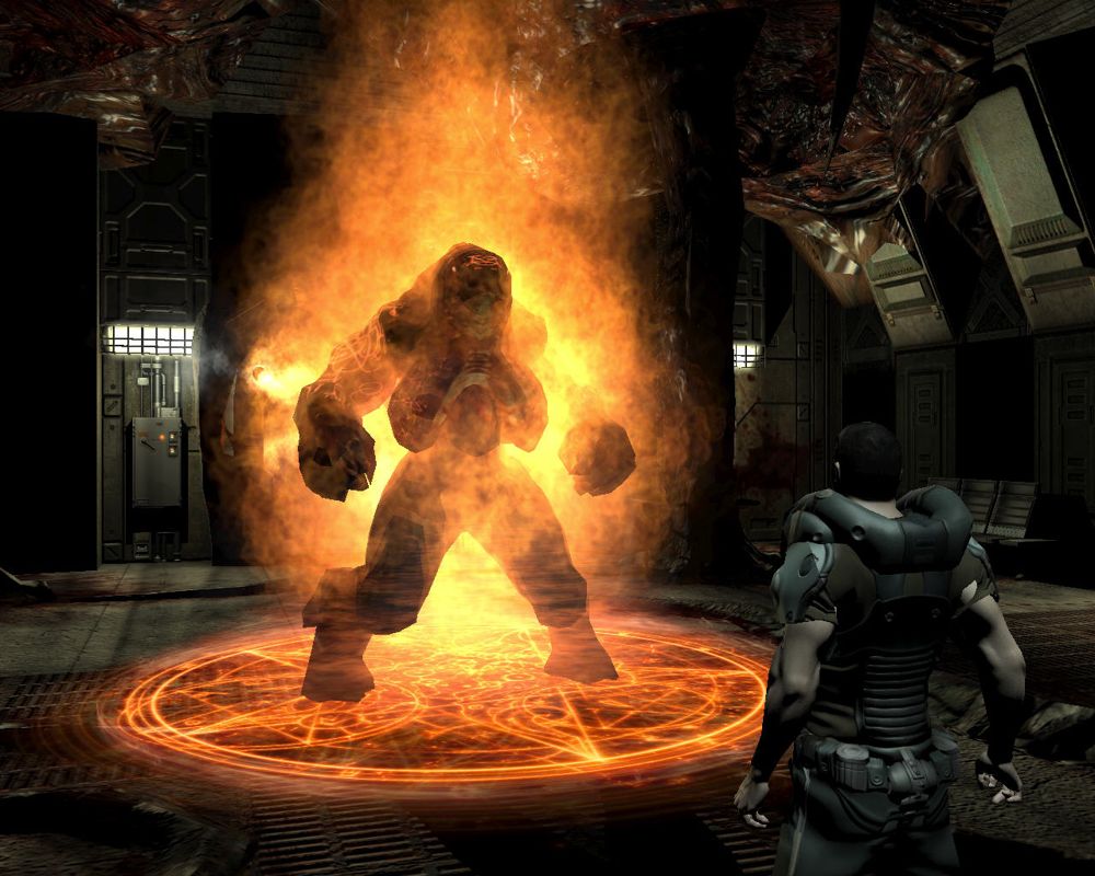 Doom³: Resurrection of Evil (Windows) screenshot: The second boss. Kill him to get Berserk ability.