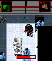 Blade: Trinity (J2ME) screenshot: Surrounded by big guards... and Blade only has his fists.