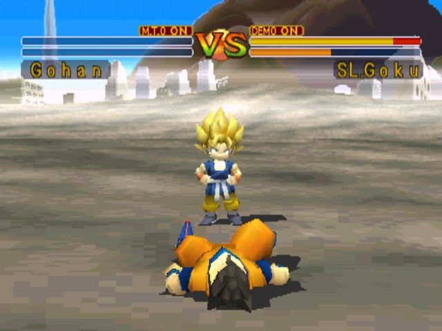Dragon Ball GT: Final Bout (PlayStation) screenshot: Never taunt Super Little Goku.