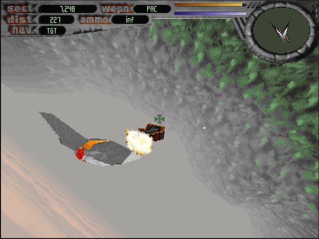 Terminal Velocity (DOS) screenshot: Incoming enemy