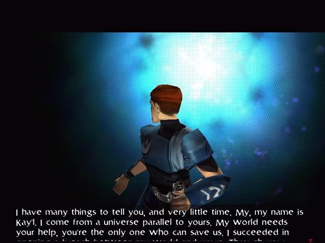 Omikron: The Nomad Soul (Windows) screenshot: Your soul must possess Kay'l's body, as Kay'l himself explains to you