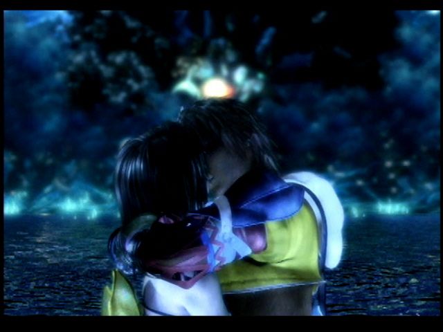 Final Fantasy X (PlayStation 2) screenshot: Aw, how sweet... young love...
