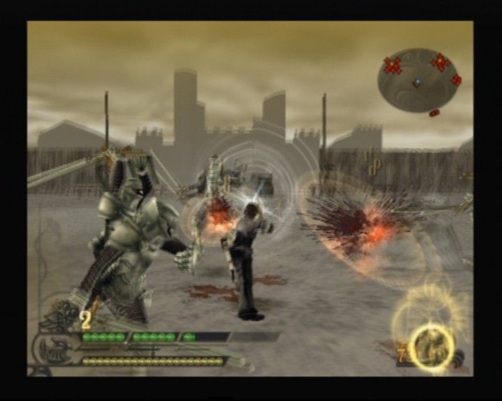 Drakengard (PlayStation 2) screenshot: If you run for a longer time you will enter the superfast mode from which you'll be able to perform a thrust attack