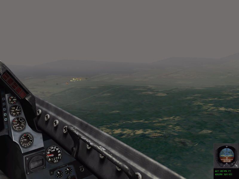 Falcon 4.0 (Windows) screenshot: Right hand cockpit view