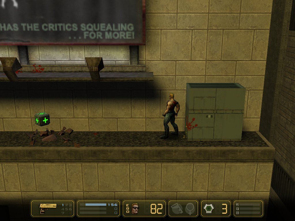 Duke Nukem: Manhattan Project (Windows) screenshot: Break Barrels and Crates for Items