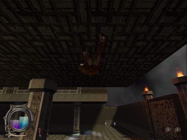 Resurrection (Windows) screenshot: Spider-Man! Spider-Man! Domenico can climb on the ceilings...