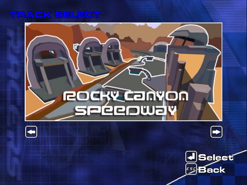 Drome Racers (Windows) screenshot: Track select