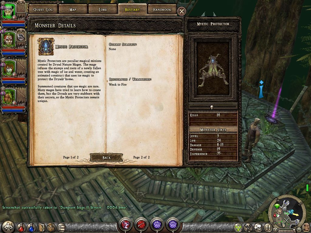 Dungeon Siege II (Windows) screenshot: Detailed monster of the bestiary