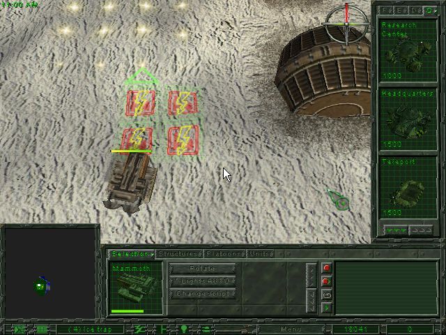 Earth 2150 (Windows) screenshot: building a base
