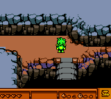 Tabaluga (Game Boy Color) screenshot: Tabaluga at the broken bridge