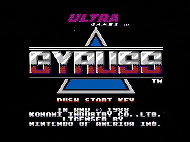 Gyruss (NES) screenshot: Title screen