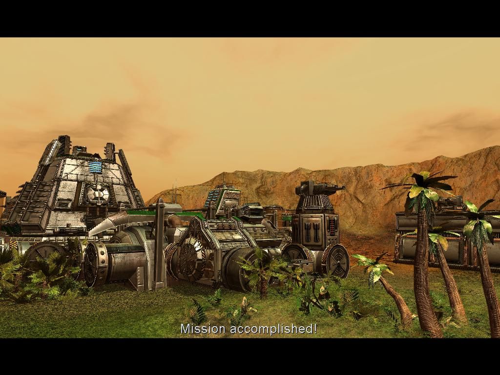 Earth 2160 (Windows) screenshot: Mission Accomplished