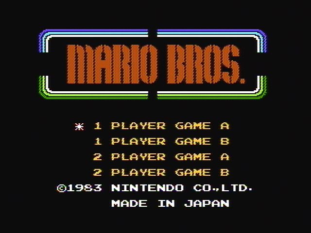 Mario Bros. (NES) screenshot: Title screen