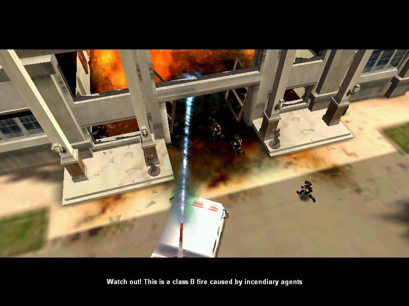 Emergency Fire Response (Windows) screenshot: Bank on Fire (low detail)