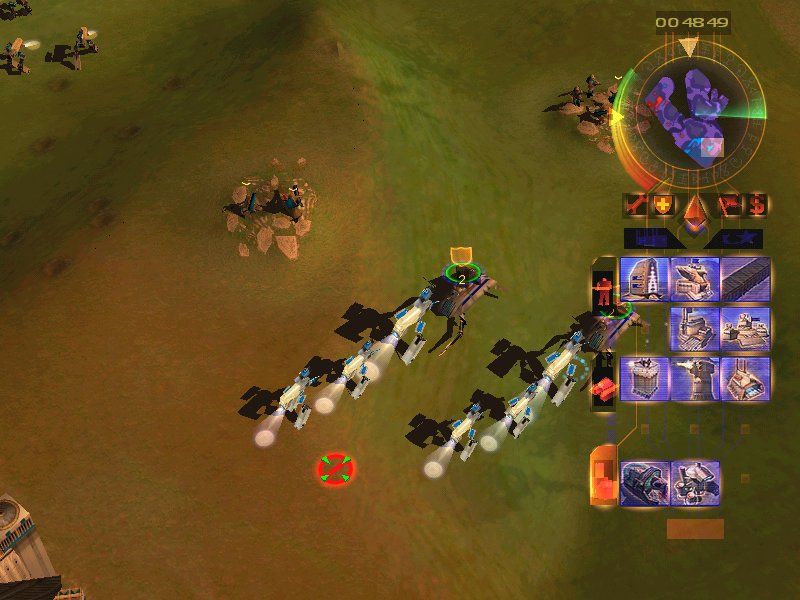 Emperor: Battle for Dune (Windows) screenshot: Multiplayer mode sure gives you an advantage if you have the Ixian Projector unit that can make your army look MUCH larger. Even more, those units can do harm even if they aren't real.