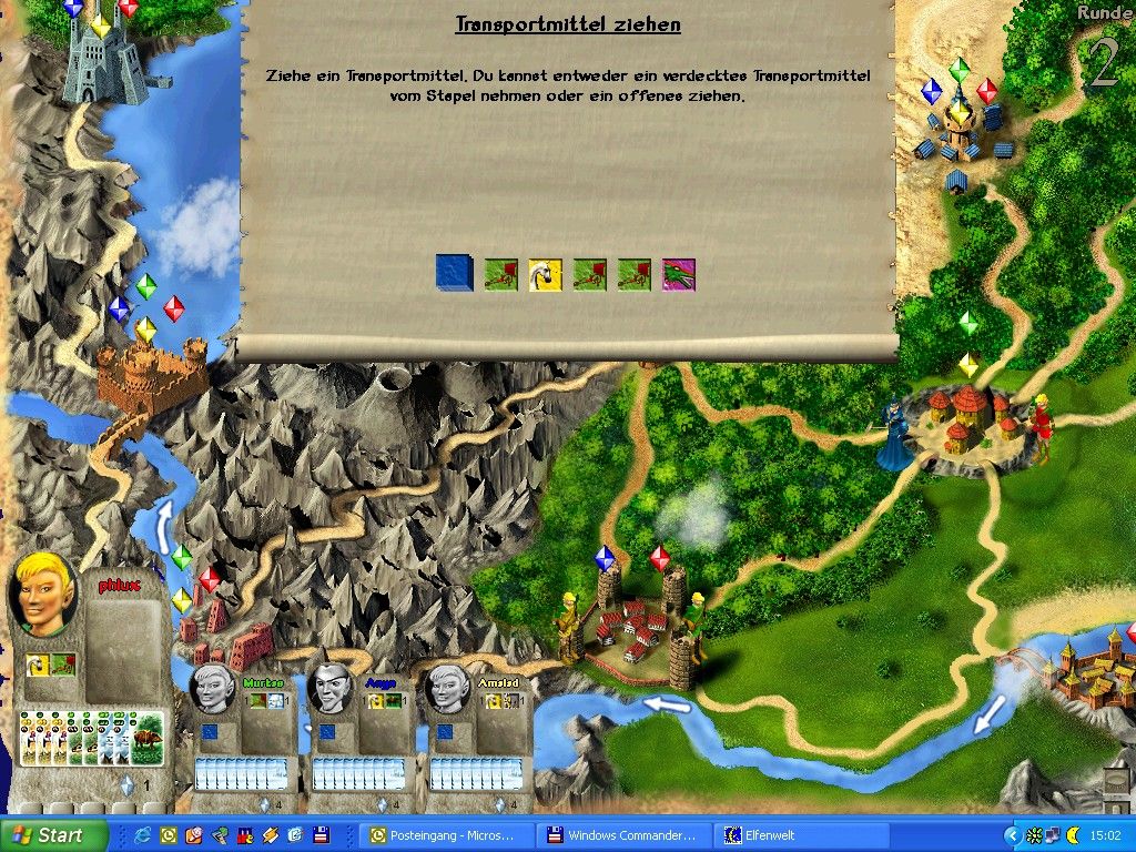 Elfenwelt: Abenteuer im Elfenland (Windows) screenshot: Chosing a transportation device