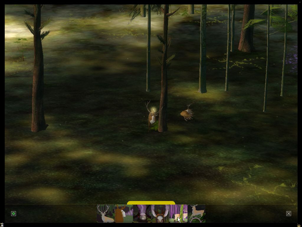 The Endless Forest (Windows) screenshot: Rubbing against a tree (Phase 1).
