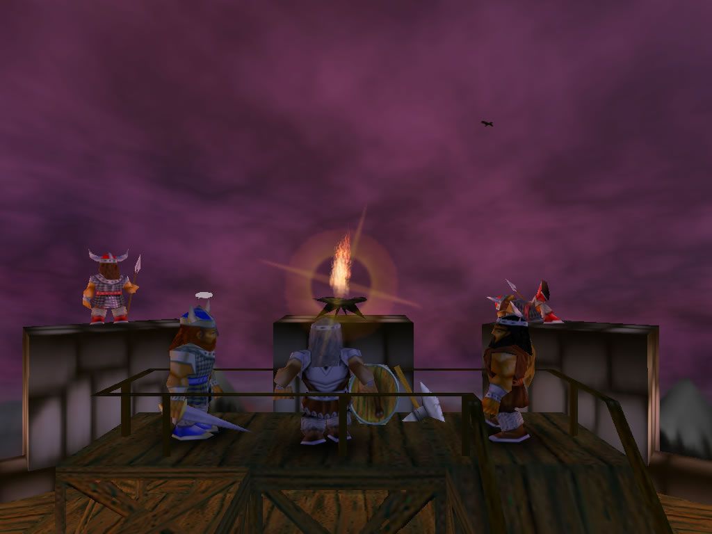 End of Twilight (Windows) screenshot: The Viking warriors worry about the fate of Valhalla.
