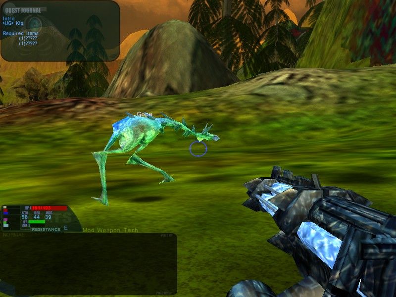 Endless Ages (Windows) screenshot: The manual suggests first person view for projectile combat...