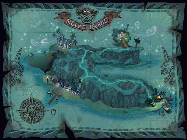 Escape from Monkey Island (Windows) screenshot: The map of Melee Island.